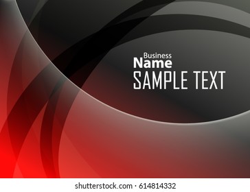 Red abstract template for card or banner. Metal Background with waves and reflections. Business background, silver, illustration. Illustration of abstract background with a metallic element
