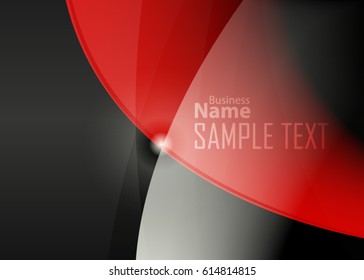 Red abstract template for card or banner. Metal Background with waves and reflections. Business background, silver, illustration. Illustration of abstract background with a metallic element
