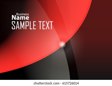 Red abstract template for card or banner. Metal Background with waves and reflections. Business background, silver, illustration. Illustration of abstract background with a metallic element