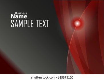 Red abstract template for card or banner. Metal Background with waves and reflections. Business background, silver, illustration. Illustration of abstract background with a metallic element
