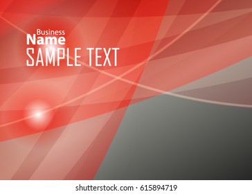 Red abstract template for card or banner. Metal Background with waves and reflections. Business background, silver, illustration. Illustration of abstract background with a metallic element
