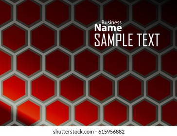 Red abstract template for card or banner. Metal Background with waves and reflections. Business background, silver, illustration. Illustration of abstract background with a metallic element