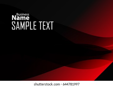 Red abstract template for card or banner. Metal Background with waves and reflections. Business background, silver, illustration. Illustration of abstract background with a metallic element