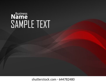 Red abstract template for card or banner. Metal Background with waves and reflections. Business background, silver, illustration. Illustration of abstract background with a metallic element