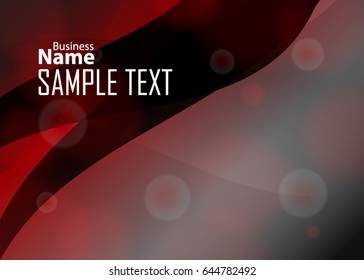Red abstract template for card or banner. Metal Background with waves and reflections. Business background, silver, illustration. Illustration of abstract background with a metallic element