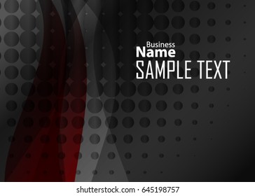 Red abstract template for card or banner. Metal Background with waves and reflections. Business background, silver, illustration. Illustration of abstract background with a metallic element