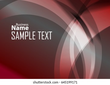 Red abstract template for card or banner. Metal Background with waves and reflections. Business background, silver, illustration. Illustration of abstract background with a metallic element