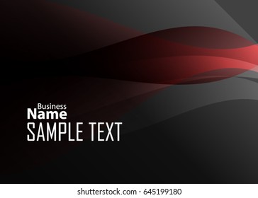 Red abstract template for card or banner. Metal Background with waves and reflections. Business background, silver, illustration. Illustration of abstract background with a metallic element
