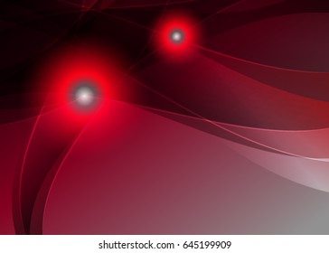 Red abstract template for card or banner. Metal Background with waves and reflections. Business background, silver, illustration. Illustration of abstract background with a metallic element