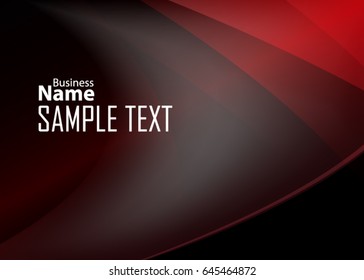 Red abstract template for card or banner. Metal Background with waves and reflections. Business background, silver, illustration. Illustration of abstract background with a metallic element