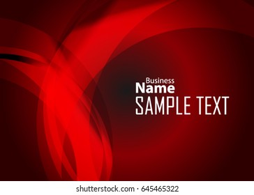 Red abstract template for card or banner. Metal Background with waves and reflections. Business background, silver, illustration. Illustration of abstract background with a metallic element