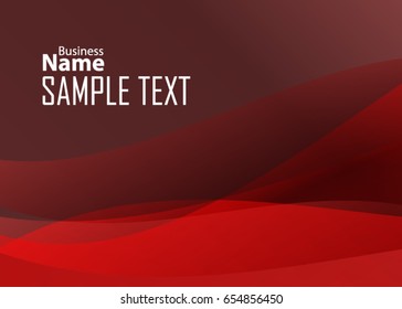 Red abstract template for card or banner. Metal Background with waves and reflections. Business background, silver, illustration. Illustration of abstract background with a metallic element