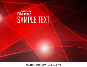 Red abstract template for card or banner. Metal Background with waves and reflections. Business background, silver, illustration. Illustration of abstract background with a metallic element