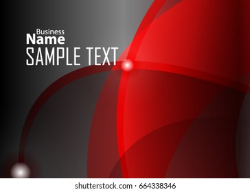 Red abstract template for card or banner. Metal Background with waves and reflections. Business background, silver, illustration. Illustration of abstract background with a metallic element