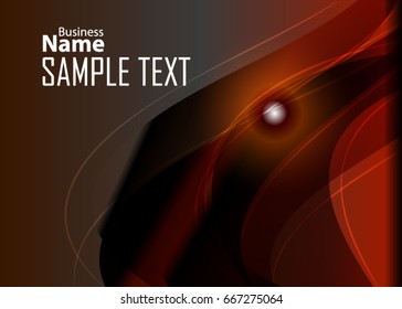 Red abstract template for card or banner. Metal Background with waves and reflections. Business background, silver, illustration. Illustration of abstract background with a metallic element
