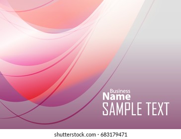 Red abstract template for card or banner. Metal Background with waves and reflections. Business background, silver, illustration. Illustration of abstract background with a metallic element