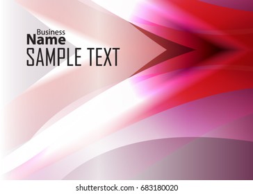 Red abstract template for card or banner. Metal Background with waves and reflections. Business background, silver, illustration. Illustration of abstract background with a metallic element