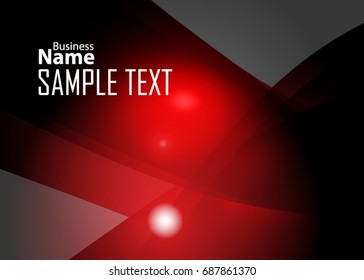 Red abstract template for card or banner. Metal Background with waves and reflections. Business background, silver, illustration. Illustration of abstract background with a metallic element
