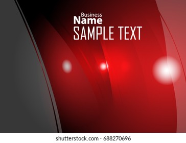 Red abstract template for card or banner. Metal Background with waves and reflections. Business background, silver, illustration. Illustration of abstract background with a metallic element