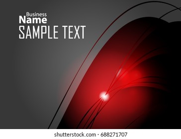 Red abstract template for card or banner. Metal Background with waves and reflections. Business background, silver, illustration. Illustration of abstract background with a metallic element