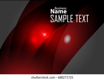 Red abstract template for card or banner. Metal Background with waves and reflections. Business background, silver, illustration. Illustration of abstract background with a metallic element