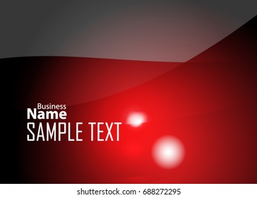 Red abstract template for card or banner. Metal Background with waves and reflections. Business background, silver, illustration. Illustration of abstract background with a metallic element