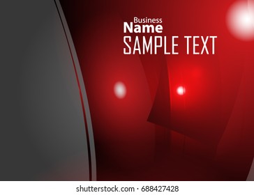 Red abstract template for card or banner. Metal Background with waves and reflections. Business background, silver, illustration. Illustration of abstract background with a metallic element