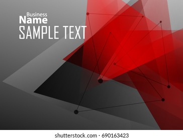 Red abstract template for card or banner. Metal Background with waves and reflections. Business background, silver, illustration. Illustration of abstract background with a metallic element