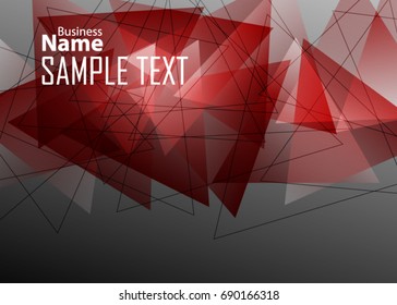 Red abstract template for card or banner. Metal Background with waves and reflections. Business background, silver, illustration. Illustration of abstract background with a metallic element