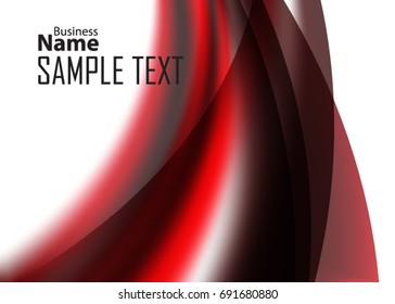 Red abstract template for card or banner. Metal Background with waves and reflections. Business background, silver, illustration. Illustration of abstract background with a metallic element