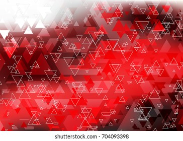Red abstract template for card or banner. Metal Background with waves and reflections. Business background, silver, illustration. Illustration of abstract background with a metallic element