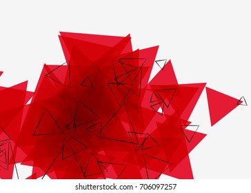 Red abstract template for card or banner. Metal Background with waves and reflections. Business background, silver, illustration. Illustration of abstract background with a metallic element