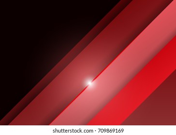 Red abstract template for card or banner. Metal Background with waves and reflections. Business background, silver, illustration. Illustration of abstract background with a metallic element