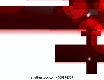 Red abstract template for card or banner. Metal Background with waves and reflections. Business background, silver, illustration. Illustration of abstract background with a metallic element