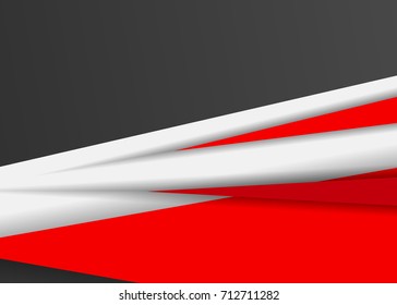 Red abstract template for card or banner. Metal Background with waves and reflections. Business background, silver, illustration. Illustration of abstract background with a metallic element