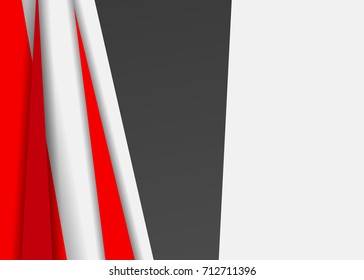Red abstract template for card or banner. Metal Background with waves and reflections. Business background, silver, illustration. Illustration of abstract background with a metallic element