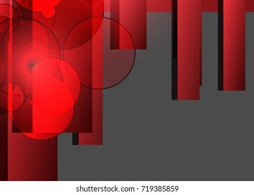 Red abstract template for card or banner. Metal Background with waves and reflections. Business background, silver, illustration. Illustration of abstract background with a metallic element