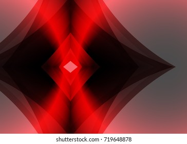 Red abstract template for card or banner. Metal Background with waves and reflections. Business background, silver, illustration. Illustration of abstract background with a metallic element