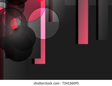 Red abstract template for card or banner. Metal Background with waves and reflections. Business background, silver, illustration. Illustration of abstract background with a metallic element