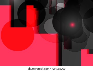 Red abstract template for card or banner. Metal Background with waves and reflections. Business background, silver, illustration. Illustration of abstract background with a metallic element