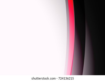 Red abstract template for card or banner. Metal Background with waves and reflections. Business background, silver, illustration. Illustration of abstract background with a metallic element