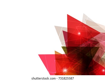 Red abstract template for card or banner. Metal Background with waves and reflections. Business background, silver, illustration. Illustration of abstract background with a metallic element