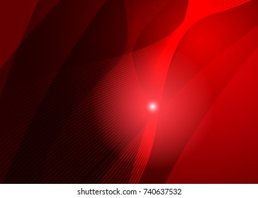 Red abstract template for card or banner. Metal Background with waves and reflections. Business background, silver, illustration. Illustration of abstract background with a metallic element