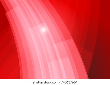 Red abstract template for card or banner. Metal Background with waves and reflections. Business background, silver, illustration. Illustration of abstract background with a metallic element