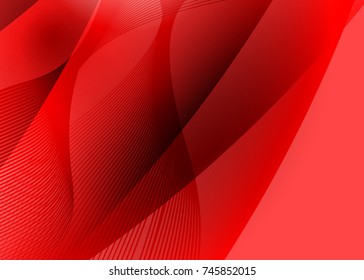 Red abstract template for card or banner. Metal Background with waves and reflections. Business background, silver, illustration. Illustration of abstract background with a metallic element