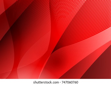 Red abstract template for card or banner. Metal Background with waves and reflections. Business background, silver, illustration. Illustration of abstract background with a metallic element
