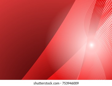 Red abstract template for card or banner. Metal Background with waves and reflections. Business background, silver, illustration. Illustration of abstract background with a metallic element