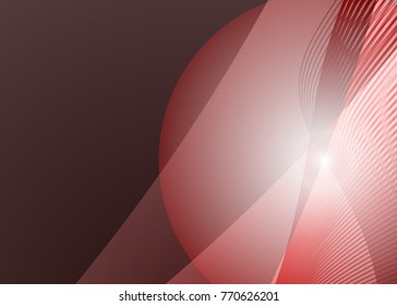 Red abstract template for card or banner. Metal Background with waves and reflections. Business background, silver, illustration. Illustration of abstract background with a metallic element