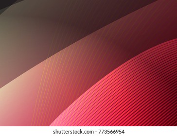 Red abstract template for card or banner. Metal Background with waves and reflections. Business background, silver, illustration. Illustration of abstract background with a metallic element