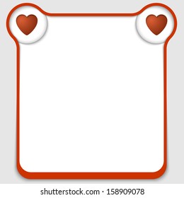 red abstract text box with heart